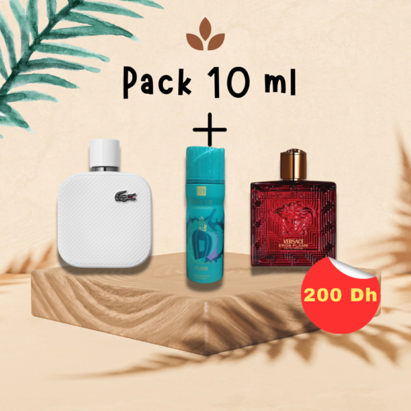 Versace Eros Flame + Lacoste EDT + Parfum spray Erba Pura NB