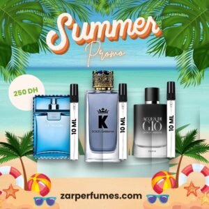 Promo summer Pack Summer 3 x 10 ml : Versace Eau Fraîche, Dolce & Gabbana K EDT et Acqua di Giò Parfum.