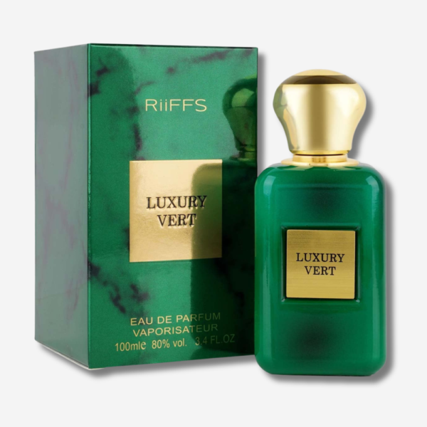 Parfum Luxury Vert Riiffs Prix Maroc parfum Luxury Vert Riiffs prix Maroc flacon vert émeraude et bouchon doré 100 ml
